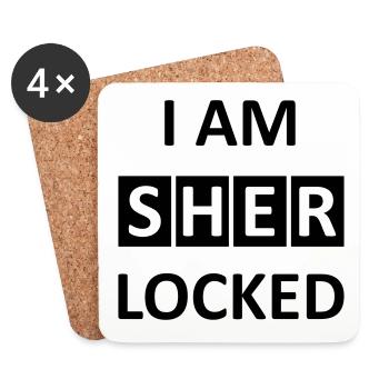 JE SUIS Sherlocked - Dessous de verre (lot de 4) - blanc - Devant