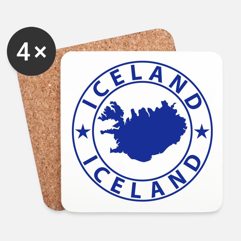 Island - Untersetzer (4er-Set) - Weiß