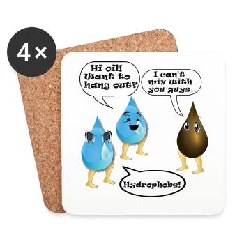 Eau et huile - Dessous de verre (lot de 4) - blanc - Devant