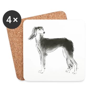 sloughi - Dessous de verre (lot de 4) - blanc - Devant
