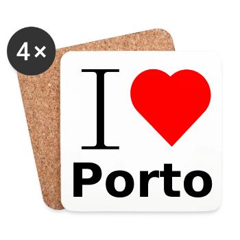 I LOVE PORTO - Dessous de verre (lot de 4) - blanc - Devant