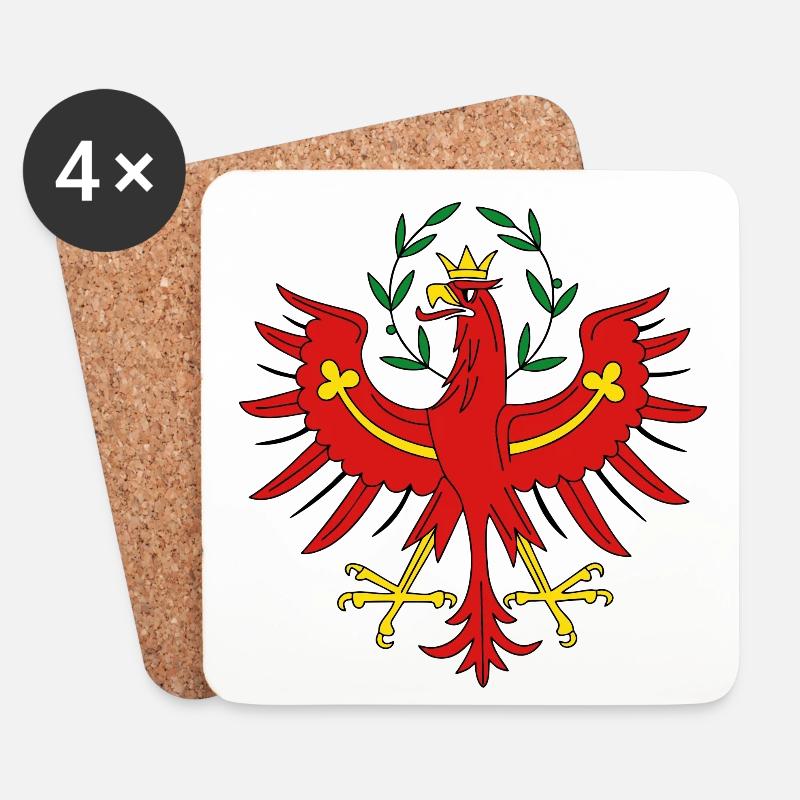 Tirol, Tiroler Adler - Untersetzer (4er-Set) - Weiß
