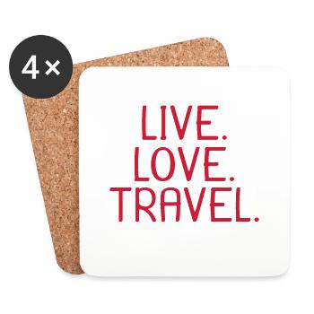 Voyage d'amour en direct - Dessous de verre (lot de 4) - blanc - Devant