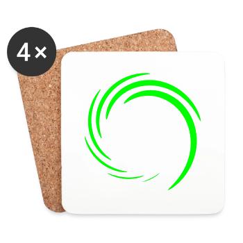 Kreis Wirbel Kreisform Grün - Untersetzer (4er-Set) - Weiß - Vorne