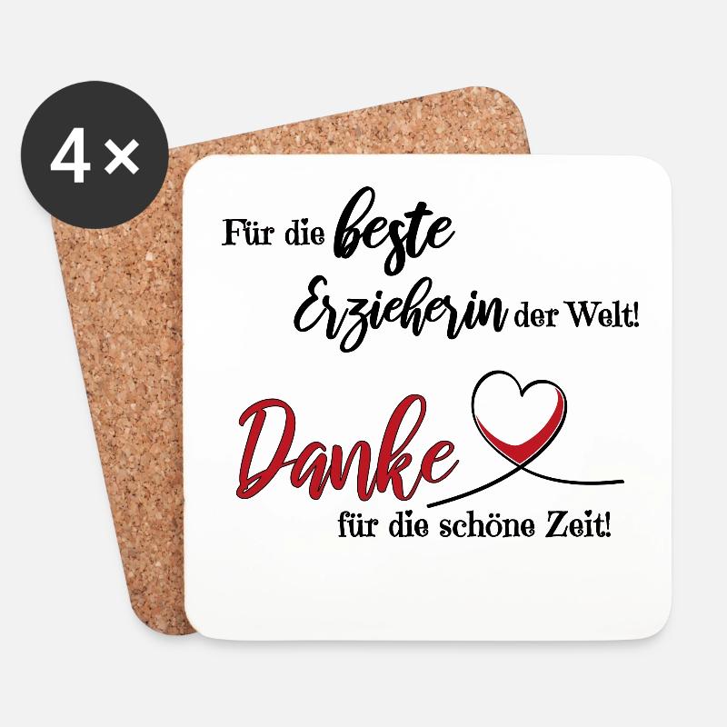 Beste Erzieherin der Welt! Danke! - Untersetzer (4er-Set) - Weiß