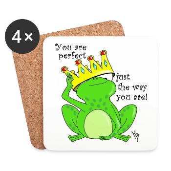 You are perfect just the way you are! Frog - Coasters (set of 4) - white - Front