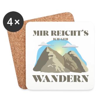 Mir reicht´s ich geh wandern! Wander Shirt, Fun - Untersetzer (4er-Set) - Weiß - Vorne