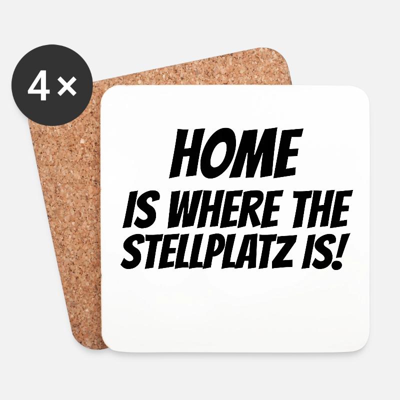 home is where the stellplatz is rentner camper - Untersetzer (4er-Set) - Weiß