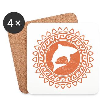 Requin taureau - Dessous de verre (lot de 4) - blanc - Devant