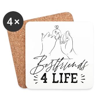 Les meilleurs amis pour la vie l’amitié rengaine - Dessous de verre (lot de 4) - blanc - Devant