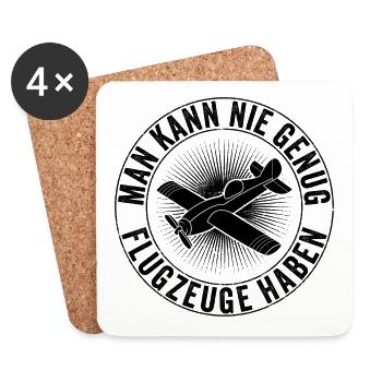 Modellflieger Modellflugzeug Modellbau Spruch - Untersetzer (4er-Set) - Weiß - Vorne