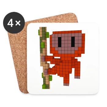 Orang Utan - Untersetzer (4er-Set) - Weiß - Vorne