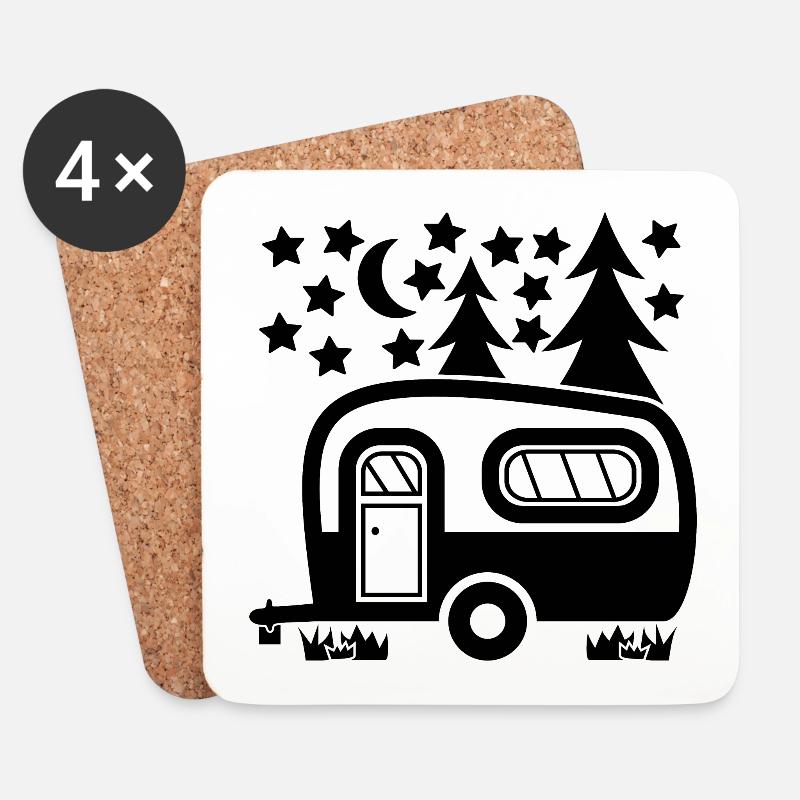 Wohnmobil Wohnwagen - Untersetzer (4er-Set) - Weiß