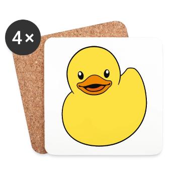 Squeaky duck, a rubber duck, rubber duck, duck - Coasters (set of 4) - white - Front