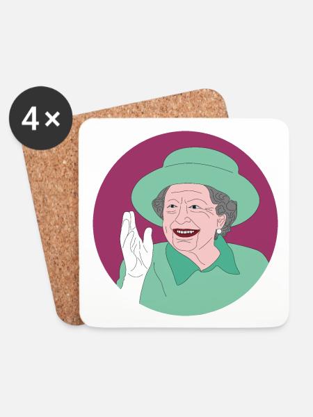 Retro Shirt Design der Queen Elisabeth II. - Untersetzer (4er-Set) - Weiß