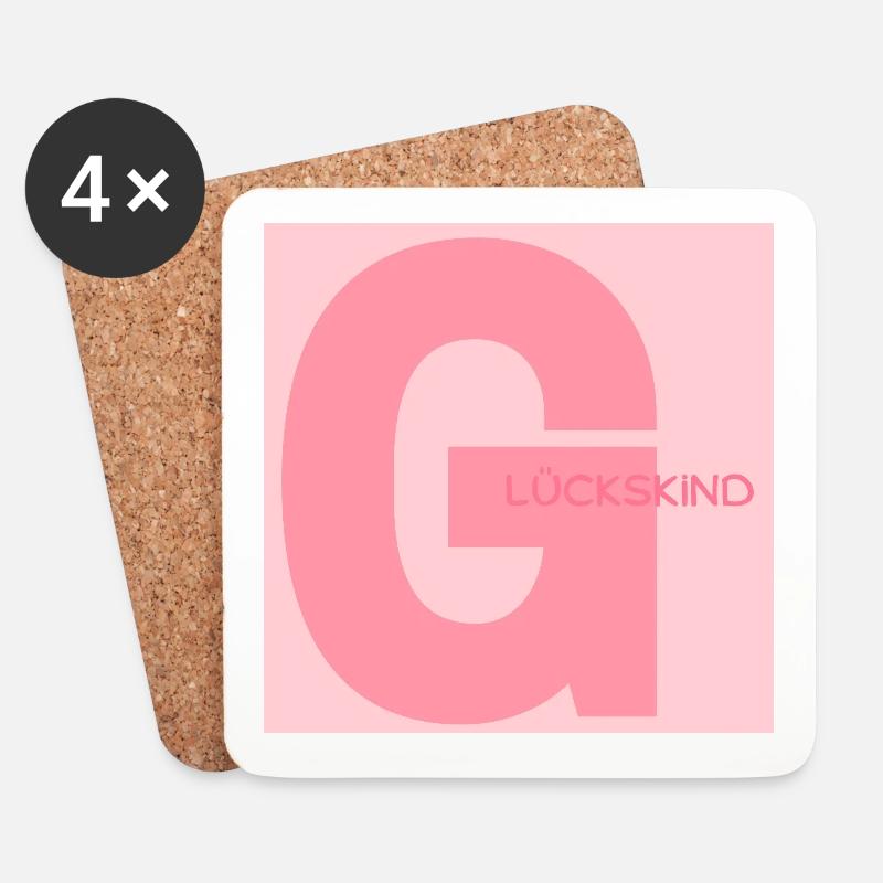 Glückskind - Untersetzer (4er-Set) - Weiß