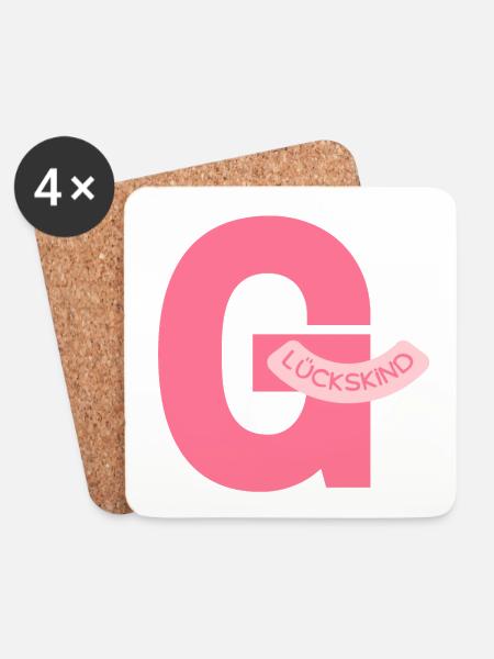 Glückskind - Untersetzer (4er-Set) - Weiß