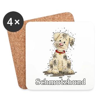 Schmutzhund2 2 - Untersetzer (4er-Set) - Weiß - Vorne