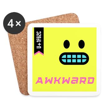 Emoji Day 2022 - Emoji Awkward - Design B - Coasters (set of 4) - white - Front