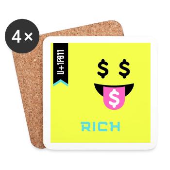 Emoji Day 2022 - Emoji Rich - Design A - Coasters (set of 4) - white - Front