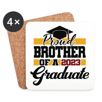 Fier frère d’un cadeau de fin d’études supérieures en 2023 - Dessous de verre (lot de 4) - blanc - Devant