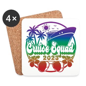 Cruise Squad 2023 Cruising Family Friends Vacation - Coasters (set of 4) - white - Front