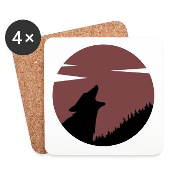 Das Wolfsrudel blutrot - Untersetzer (4er-Set) - Weiß - Vorne