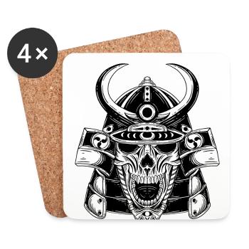 Schädel Skull Horror Japan Halloween Geisha - Untersetzer (4er-Set) - Weiß - Vorne