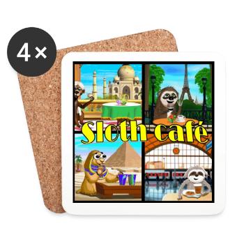 Sloth Cafe - Coasters (set of 4) - white - Front