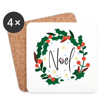NOEL - Dessous de verre (lot de 4) - blanc - Devant