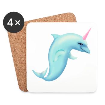 Unicorn Dolphin - Coasters (set of 4) - white - Front