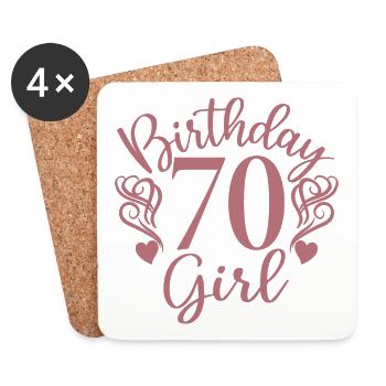 70th Birthday Women Her Birthday Girl 70 Years Old - Coasters (set of 4) - white - Front
