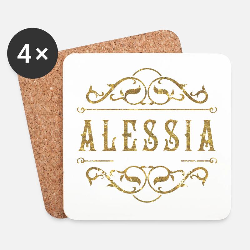 Alessia gold - Untersetzer (4er-Set) - Weiß