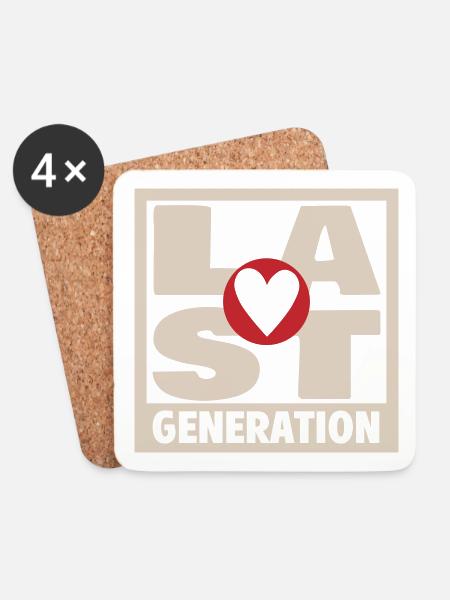 Letzte Generation | Farben änderbar - Untersetzer (4er-Set) - Weiß