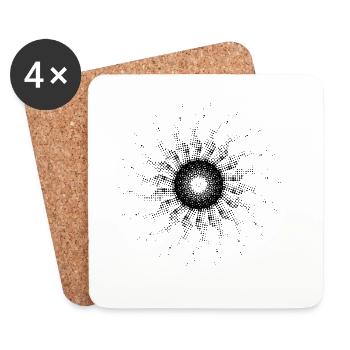 dotted shape gyroscopic pinwheel 4 - Coasters (set of 4) - white - Front