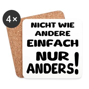 nicht wie andere II - Untersetzer (4er-Set) - Weiß - Vorne