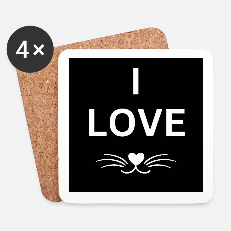 CATS - Untersetzer (4er-Set) - Weiß