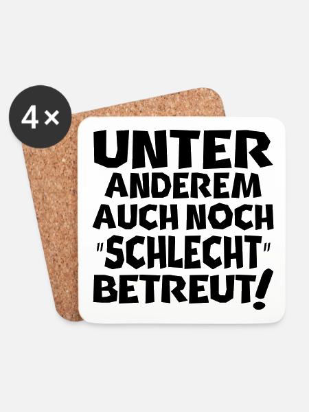 schlecht betreut - Untersetzer (4er-Set) - Weiß