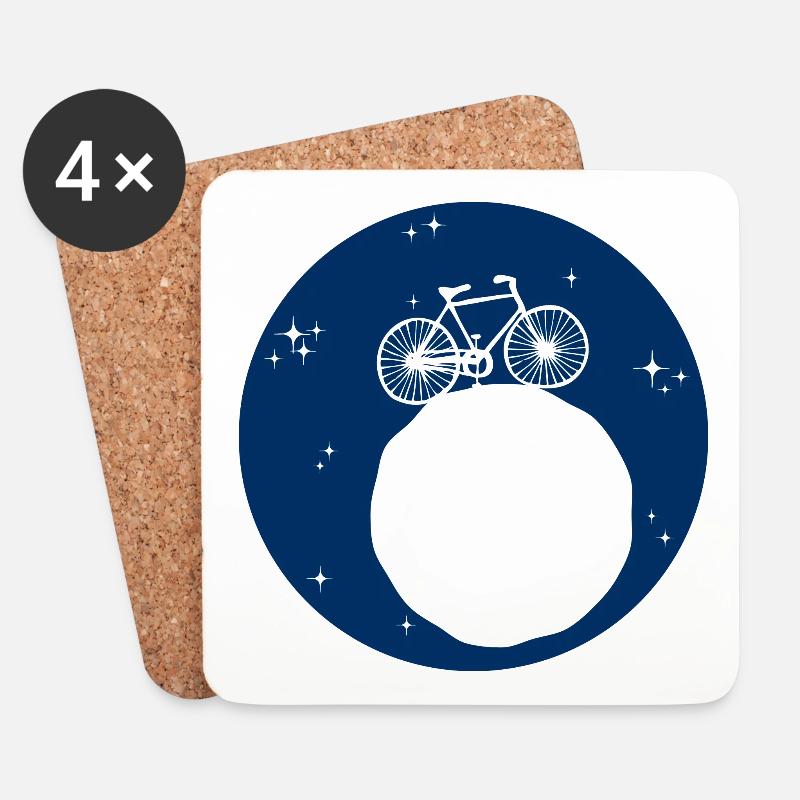 Space Fahrrad - Untersetzer (4er-Set) - Weiß