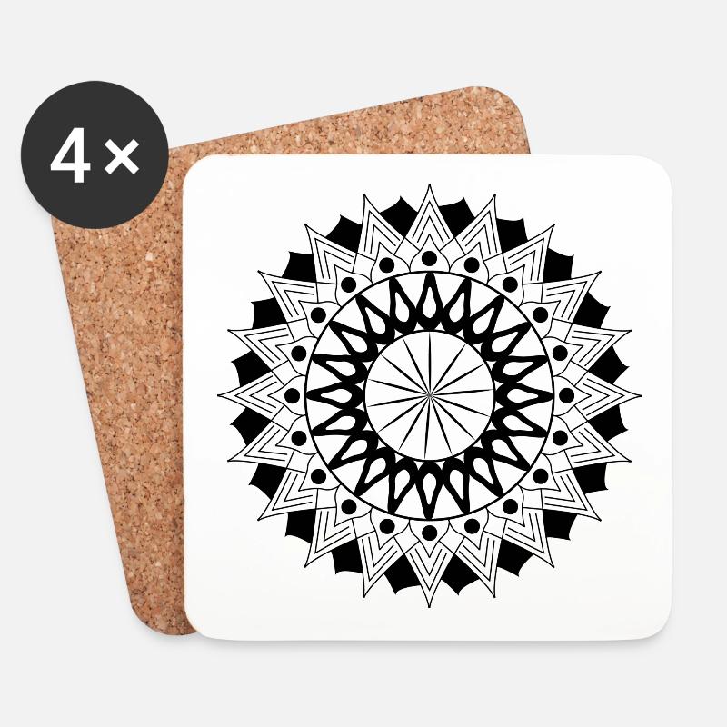 Mandala - Untersetzer (4er-Set) - Weiß