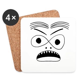 Andreas (#5 de la collection Weska Face) - Dessous de verre (lot de 4) - blanc - Devant