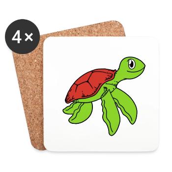 Turtle Cute - Coasters (set of 4) - white - Front