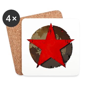 Stern Kreis rostig vintage rot - Untersetzer (4er-Set) - Weiß - Vorne