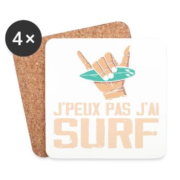 Je Peux Pas J'ai Surf - Dessous de verre (lot de 4) - blanc - Devant