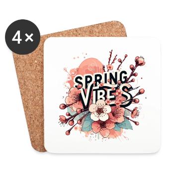 Spring Awakening Flowers with Saying - Coasters (set of 4) - white - Front