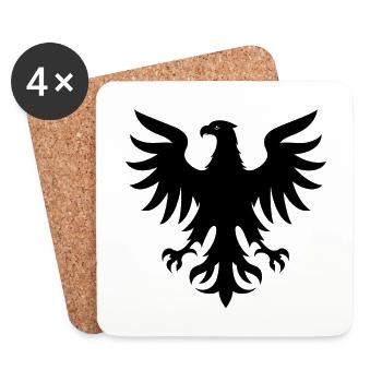 Adler Logo - Untersetzer (4er-Set) - Weiß - Vorne