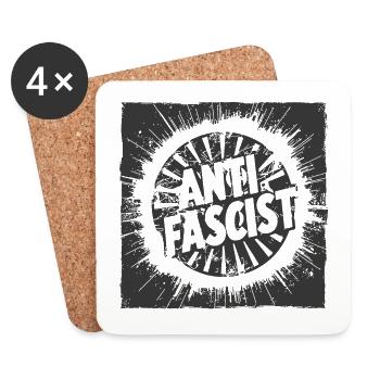antifascisteCercle antifasciste - Dessous de verre (lot de 4) - blanc - Devant