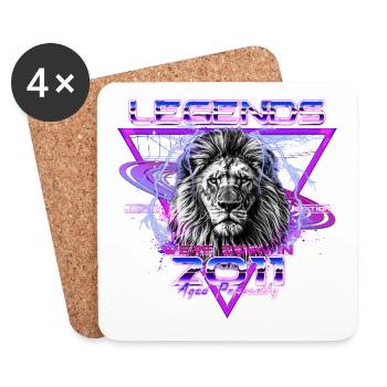 2011 Vintage Born Legends Rétro Anniversaire - Dessous de verre (lot de 4) - blanc - Devant