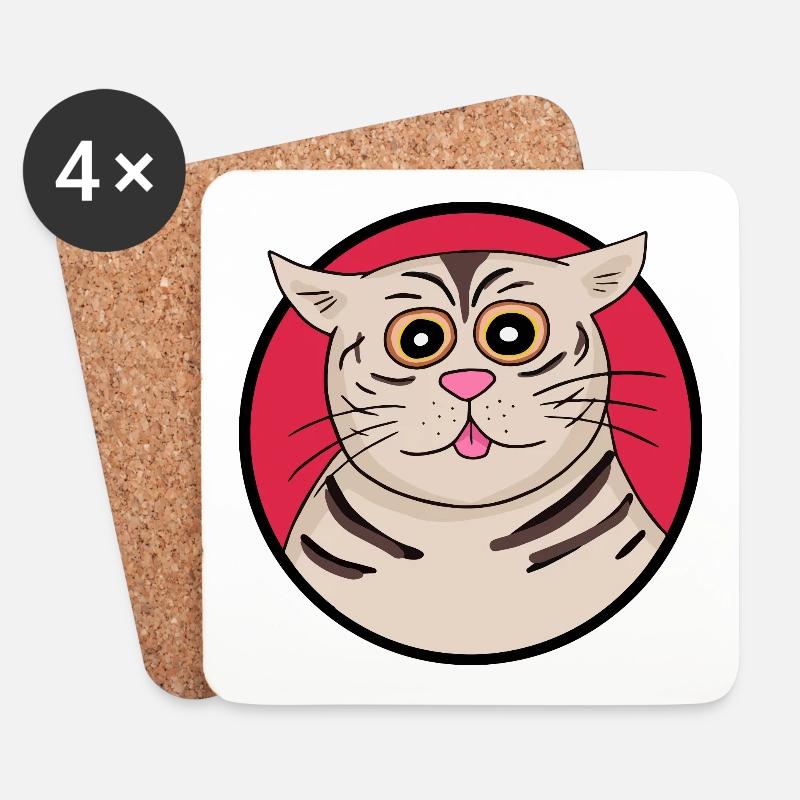 Strange cat - Untersetzer (4er-Set) - Weiß