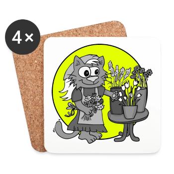 Beruf Florist/in Retro - Untersetzer (4er-Set) - Weiß - Vorne